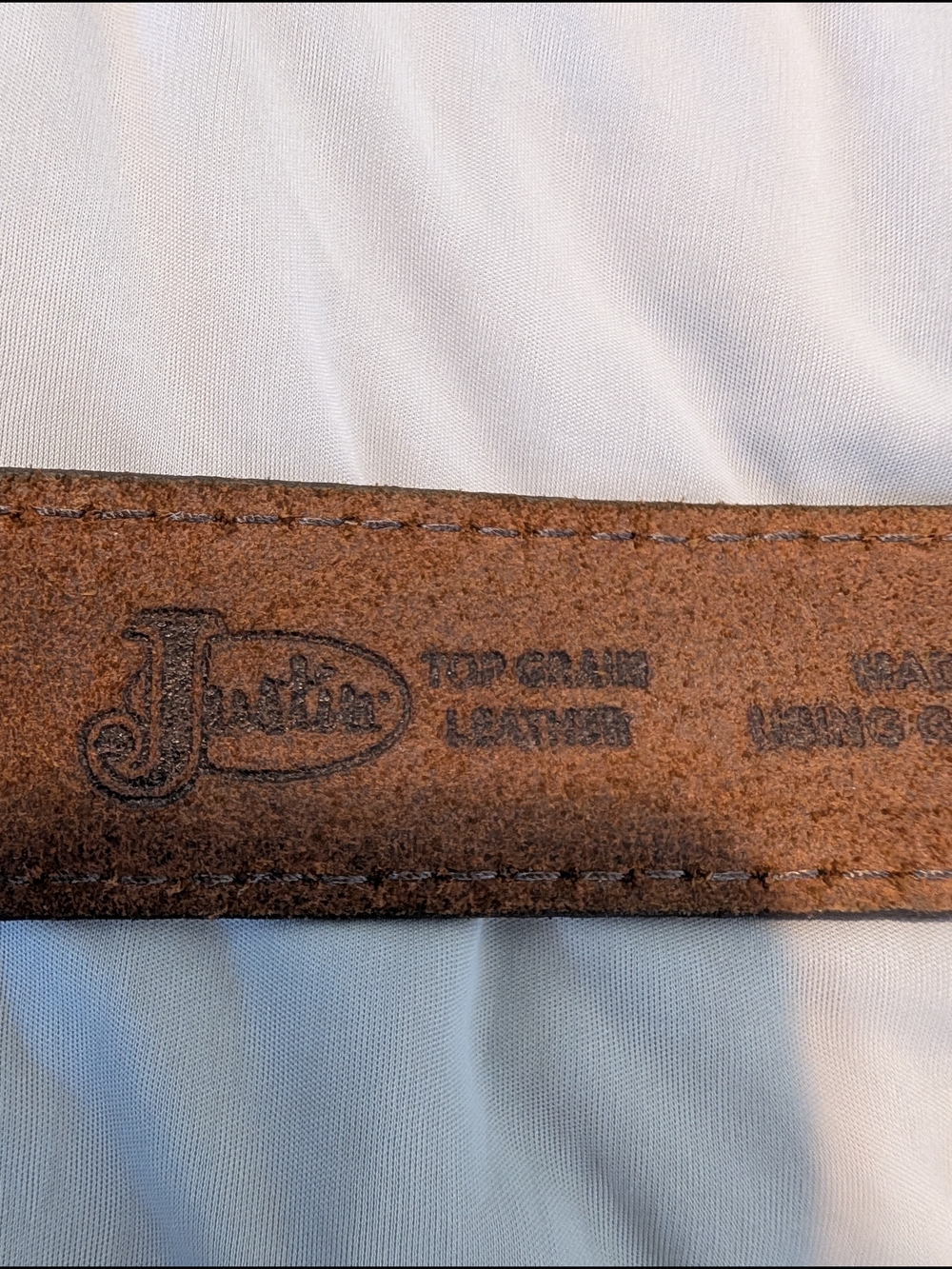 Justin Boots Brown Men’s Belt - Top Grain Leather 34 No Buckle